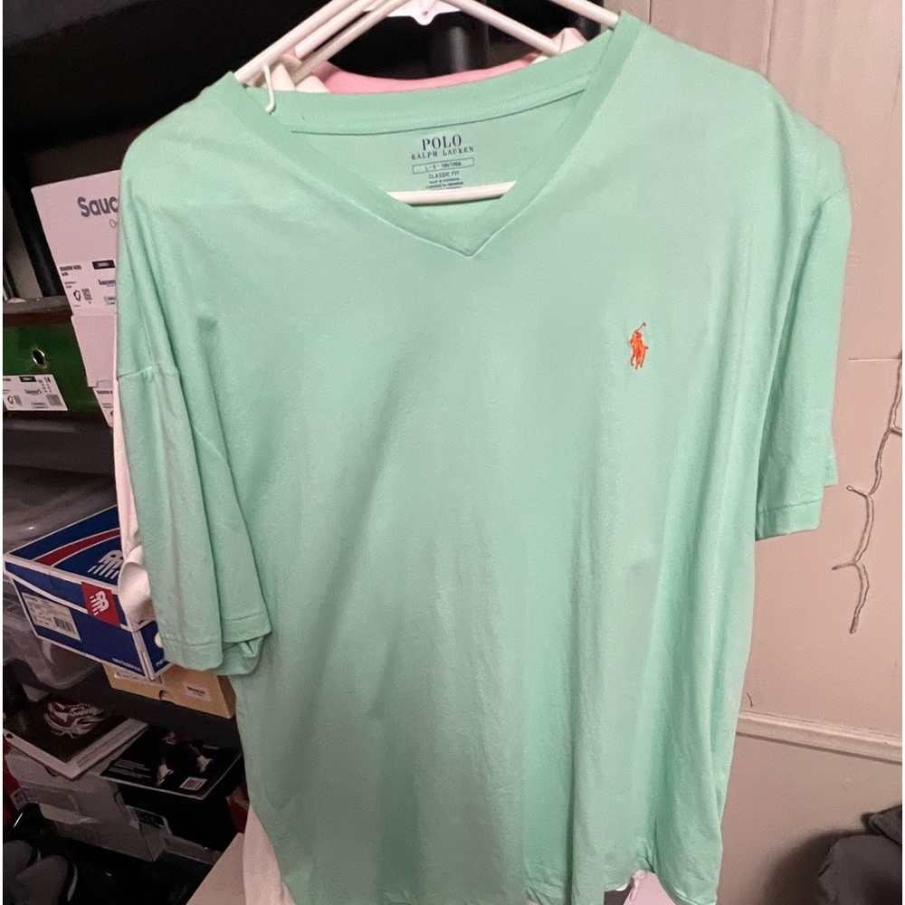 10 polo by Ralph Lauren polo tshirts. used.  Size XL and L multi colors